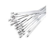 Cable Ties Exhaust 20pcs Stainless Steel Metal Cable Ties 4.6mm Width Multi-Purpose Self-Locking Mounts Organizer Retainer Zip Tie(4.6x450mm)