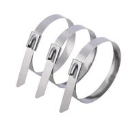 Cable Ties Metal Cable Ties Stainless Steel Self Locking Fastening Rings Heavy Duty Cables Tie Strap Exhaust Wrap Organizer for Home Office Zip Management(4.6x300mm,500PCS)