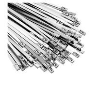 Cable Ties Metal Self Locking Cable Ties Reusable Heavy Duty Cables Tie Organizer Multifunction Stainless Steel Zip Tie Fastener for Home Office(4.6x300mm,60PCS)