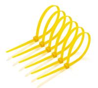 Cable Ties Pack of 100 Yellow 200mm x 4.6mm Nylon High Tensile Small Cable Ties Set Self-Locking Heavy Duty Weatherproof PACKIVO