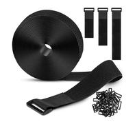 Cable Ties Reusable DIY Cut-to-Length 10m Adjustable Fastening Cable Straps Hook and Loop Securing Strap for Cable Tidy Wire Management Cord Organiser 2.5cm Wide(10M*25MM)