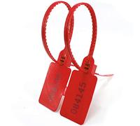 Cable ties,Security Seals Plastic Seals With Big Tag Numbered Security Tags Pull Tite Tamper Proof Sign100pcs X RED