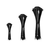 Cable Ties Set - 250 Pack Adjustable Zip Ties Set, Black Tie Wraps for Home, Office, Garden, Heavy Duty Nylon Cable Ties with 3 Sizes 4''/100mm×2.5mm, 9.84''/250mm×3.6mm, 17.72''/450mm×4.8mm