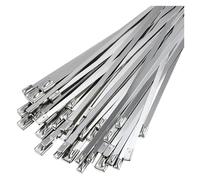 Cable Ties Stainless Steel Metal Cable Ties Exhaust Wrap Coated Locking Zip-Exhaust Multifunctional(100PCS,4.6x450mm)