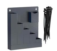 Cable Ties Wall Mount - 6 Compartments Garage Cable Management Cable Tie Shelf For Professionals Installers Homeowners Home Office Studio Workshop Garage Motorhome Camper Shed