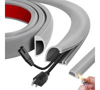 Cable Trunking 1m×27mm Grey Self-Adhesive Trunking Fits 2-5 Cords | Trunking for Electric Cables Silicone Flame-Retardant for TV Home Office Walls Floor& Garden