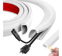 Cable Trunking 3m×27mm White Self-Adhesive Trunking Fits 2-5 Cords | Trunking for Electric Cables Silicone Flame-Retardant for TV Home Office Walls Floor& Garden