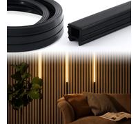 Cable Trunking for Acoustic Panels, 12x13mm Flexible Cable Cover Self Adhesive Wire Hider Cable Management for Wall TV Home Office Studio Black 3M
