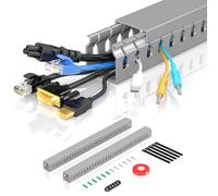 Cable Trunking Raceway Kit, Open Slot Cable Duct for TV Cable, Cable Concealer Cable Tray Cable Management Tunnel Under Desk (2 Pack)