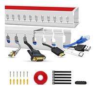 Cable Trunking Raceway Kit, Open Slot Wire Trunking for TV Cables, Cable Concealer Cable Tray 31.4 inch (2 x 15.7") Under Desk Organizer Cable Management Trunking (2Pack)