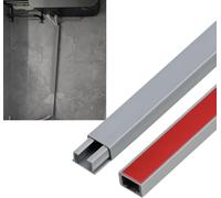 Cable Trunking Raceway Kit, Square PVC Cable Trunking Self Adhesive Clip On Wire Cover Gray Brown Multiple Sizes(Gray 20 PCS,W 39 MM H 19 MM)