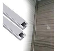 Cable Trunking Raceway Kit, Stainless Steel Square Cable Trunking Raceway Kit Silver Multiple Sizes 2 Pcs(2 PCS,W 40 MM H 25 MM L 80 CM)