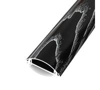 Cable Trunking Self Adhesive, 1m Aluminum Alloy Half Round, Pack Of 2, Multiple Sizes, Multicolor(Black 1,5#)