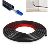 Cable Trunking Self-Adhesive Side Opening Mini Trunking 15x10mm 2m Black | Self-Adhesive Cable Channel for Home Office, Strong Adhesive, Easy Peel-and-Stick, Neat Cord Organiser, Paintable Surface