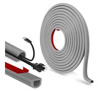 Cable Trunking Self Adhesive Wall Cable Cover PVC Conduit Trunking Flexible TV Wire Hider for Wall Floor (Grey, 7mm×14mm×3m)