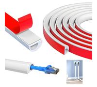 Cable Trunking White 2 M, Mini Trunking for 1 Electric Cables Extension Wire Covers on Wall Silicone Soft Cord Cables Cover Cable Trunking Self Adhesive for Wall Floor Ceiling Cords Management