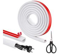 Cable Trunking White,3M Half-Round Wire Covers for Cables,Self-Adhesive Cable Cover for Wire Management,Flexible PVC Cable Protector for Walls & Floors,15mm×10mm