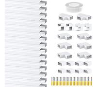 Cable Trunking White 6m Kit - 15 x 40cm Self Adhesive Wire Hider with Connectors - Paintable PVC Cable Management Raceway for Wall TV Home Office