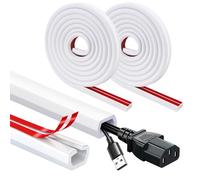 Cable Trunking White Cable Cover Self Adhesive Cable Management Trunking Mini Flexible Cable Protectorl for Wires on Wall Floor Wire Trunking to Hide Wires for Electric Cables (4M)