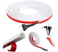 Cable Trunking White, HARY 4M Self-Adhesive Wire Covers for Cables Wall, 15x10mmPVC Cable Hider, Paintable Cable Raceway for TV & Office, Trunking for Electric Cables Cover