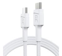 Cable USB-C a USB-C Blanco 1.2m Green Cell PowerStream, Power Delivery 60W, carg