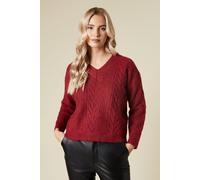 Cable V Neck Jumper Dorothy Perkins Red M