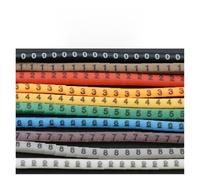 Cable Wire Marker, Cable Marker Wire Label EC-0 Numbers 0-9 500 pcs Mixed Color 0.75-2.5mm(0.75)