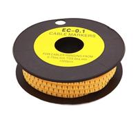 Cable Wire Marker EC-0/1/2/3 Cable Wire Marker 0 to 9 for Size 1.5-10mm² Coloured(Clear Gold,EC-0-0.75(1000))