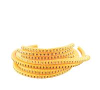 Cable Wire Marker, Yellow Cable Markers 100 pcs Single Letters A to Z Multiple Wire Sizes EC-0/1/2/3(Ec-0(100pcs),Color-A)