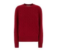 Cable Wool Cardigan - female - Ami Paris - Round-neck Knitwear - Red - S - Knitwear S