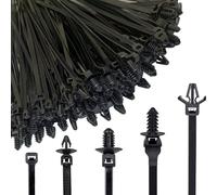Cable Zip Tie Holder - 160PCS Automotive Clips, Push Mount Wire Ties, Strong Nylon Construction | Weatherproof Installation Support, Efficient Harness Organizer for Automotives, Wiring Projects