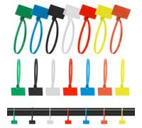 Cable Zip Tie with Tag 100 Pcs Wire Zip Ties with Label Self-Locking Plastic Nylon Cable Ties with Write On Label Multicolor Small Zip Tie Label Tags for Wire Marking and Organizing