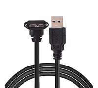 Cablecc 1.2m 90 Degree Up Angled Micro USB Screw Mount to 3.0 Data Cable for Industrial Camera