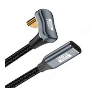 cablecc 10Gbps 100W USB-C USB 3.1 Type C Male to Female Extension Data Cable Opposite U Shape Back Angled with Sleeve 50CM
