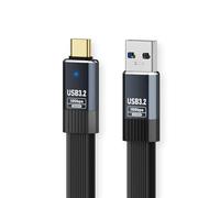 cablecc 10Gbps Flat Slim FPC 5V3A USB3.1 Type-A Male to Type-C Male USB-C Data Power Cable for Laptop Phone Disk 100cm