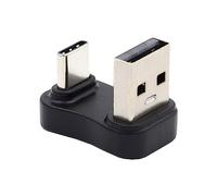 cablecc 10Gbps Type A USB3.0 Male to USB 3.1 Type C Male Data Opposite U Shape Back Down Angled 90 Degree Charging Adapter for Laptop Phones