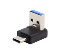cablecc 10Gbps USB 3.0 Type A Male to USB 3.1 Type C Male Data Charger Adapter 90 Degree Up Angled for Laptop Phones