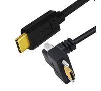 cablecc 10Gbps USB 3.1 Type-C Male to Dual Locking Thumbscrew Horizontal Up Down Angled USB-C Data 4K Cable Panel Mount Type 1M