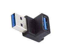Cablecc 10Gbps USB3.0 Male to Female Extension Power Data Video Adapter 90 Degree Up Angled Type