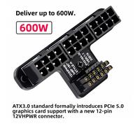 Cablecc 12vhpwr Power Modular To 3xpcie Atx 8p Downward 90 Degree Adapter 16 Pin Graphics Card For 4080 5090ti Atx3.0 Pci-e 5.0 Type-a 12+4p
