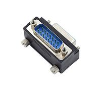 cablecc 15pin DB Connector DSUB RS232 D-subminiature Male Nut to Female Screw Down 90 Degree Angled Extension Adapter