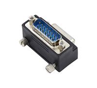 cablecc 15pin DB Connector DSUB RS232 D-subminiature Male Nut to Female Screw Up 90 Degree Angled Extension Adapter
