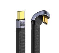 cablecc 240W Type-C USB-C Male to Male USB4 40Gbps 100W 8K Flat, Slim FPC Data Cable Opposite U-shaped, Rear-angled Cable