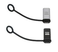 cablecc 2pcs/lot 20Gbps USB-C Reversible Dual Female Ports 240W 8K Video Extension Adapter with Lanyard Keychain