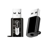 cablecc 2pcs/lot USB2.0 Type-A Male to 3.5mm Female TRS TRRS Audio AUX & MIC Sound Card 24bit 96kHz Adapter Compatible with Laptop Desktop