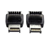 cablecc 2pcs Overmold USB 3.1 Front Panel Header Male to Female Type-E Motherboard Extension Data Adapter