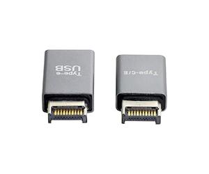 cablecc 2pcs USB 3.1 Front Panel Header Male Type-E to Type-A & Type-C USB-C Motherboard Extension Data Adapter