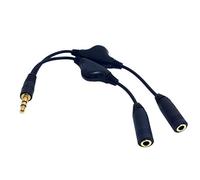 Cablecc 3.5mm Stereo Male to Double 3.5mm Female Audio Headphone Y Splitter Cable with Volume Control Switch