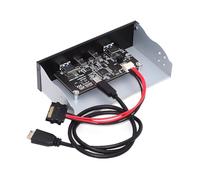 cablecc 4-Port Internal USB 3.1 Gen 2 Front Panel Hub (2x Type-A + 2x Type-C) for 5.25" Bay Connects to Motherboard Type E Header