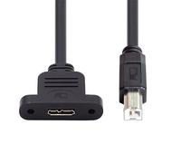 cablecc 480Mbps USB2.0 Type-B Male to Micro USB 3.0 Type-B Female Screw Mount Type Extension Cable 50cm